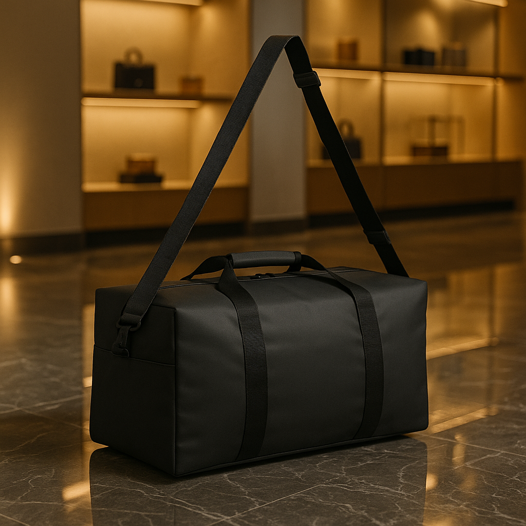 Plain Matte Black Duffle Bag