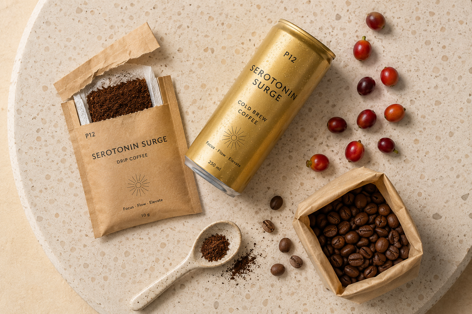 Serotonin Balance — flatlay packaging