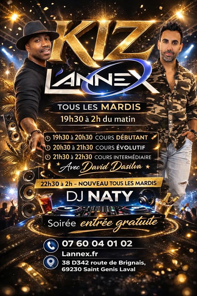 TOUS LES MARDIS – KIZ ANNEX (COURS KIZOMBA ET SOIRÉE 100% KIZOMBA)