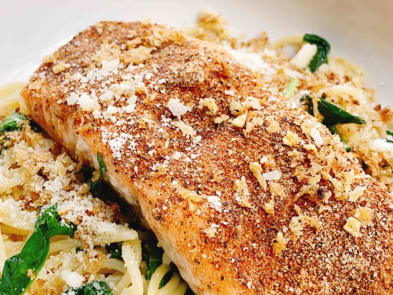 Date Night Blackened Salmon Pasta
