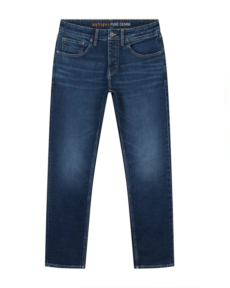 Men's tapered jeans blue faded indigo - sustainable | Kuyichi Men's tapered jeans blue faded indigo - sustainable | Kuyichi