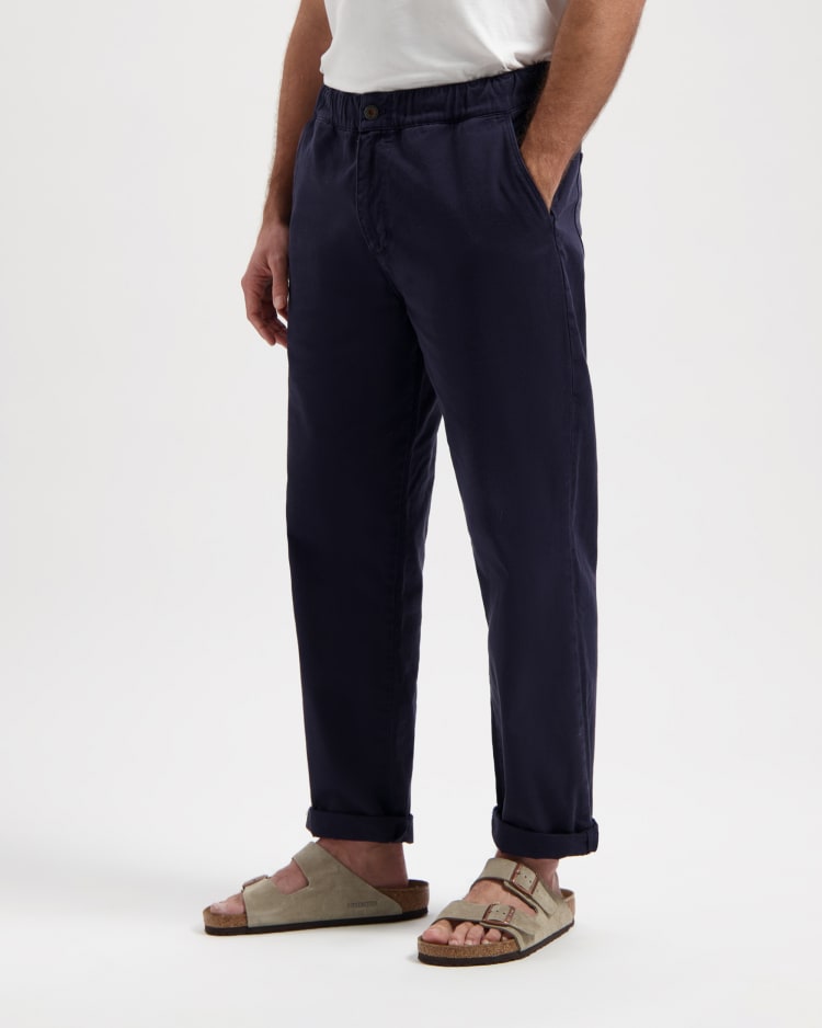 ᐅ Buy KUYICHI Tyler men's elastic waist pants dark navy ᐅ Buy KUYICHI Tyler men's elastic waist pants dark navy