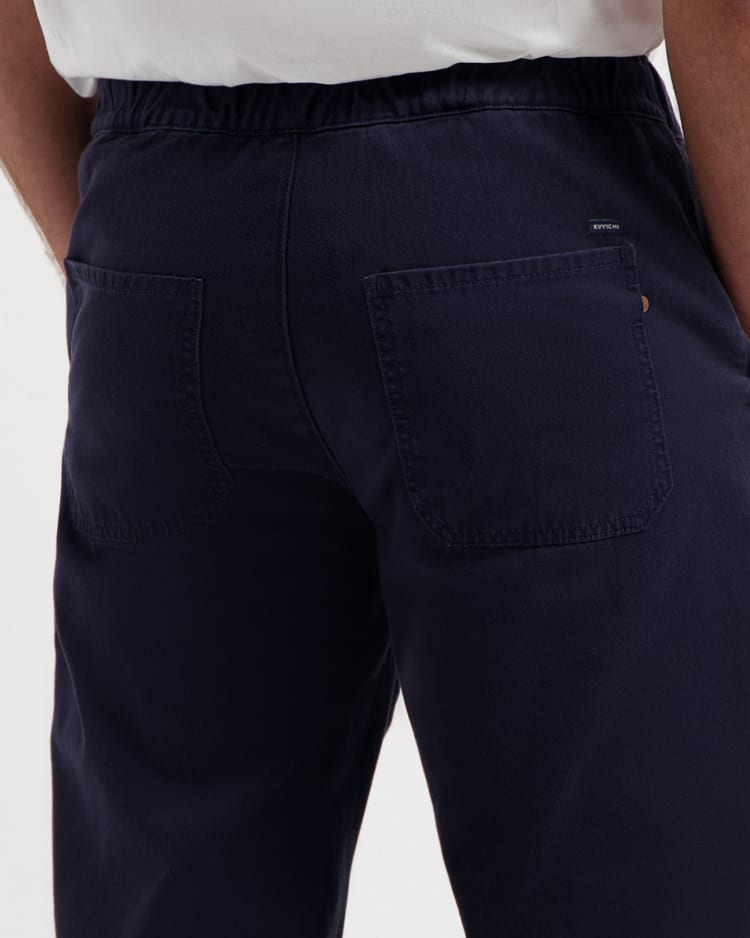 ᐅ Buy KUYICHI Tyler men's elastic waist pants dark navy ᐅ Buy KUYICHI Tyler men's elastic waist pants dark navy