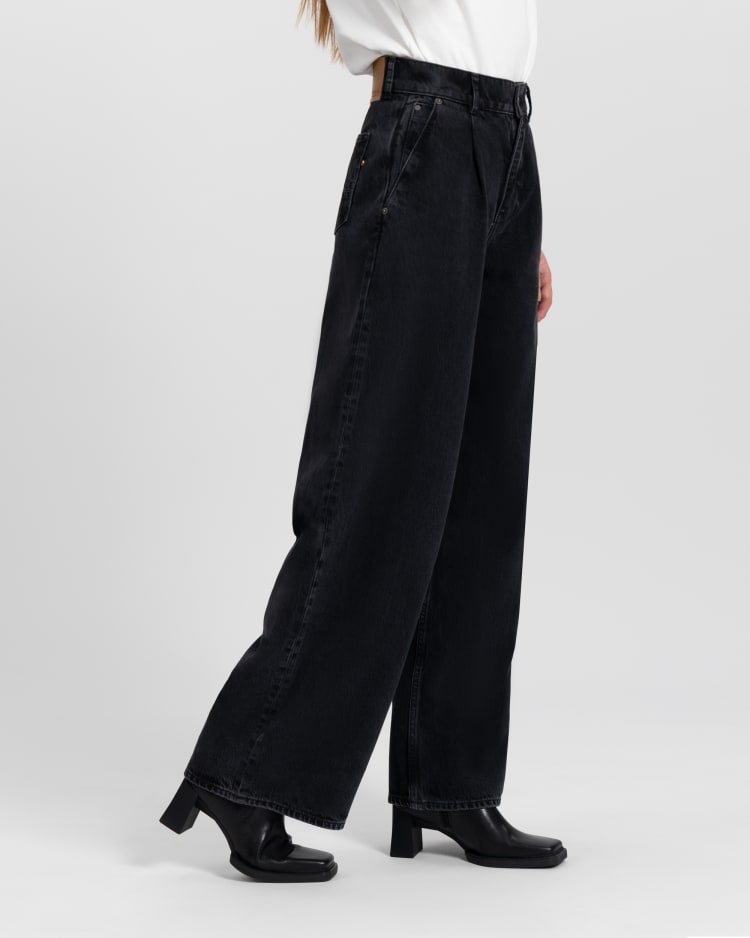 Teigan Wide-leg Faltenjeans