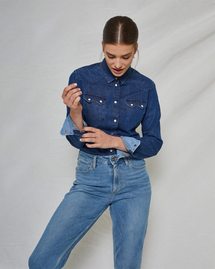 Sawtooth Shirt Worker Blue WOMEN