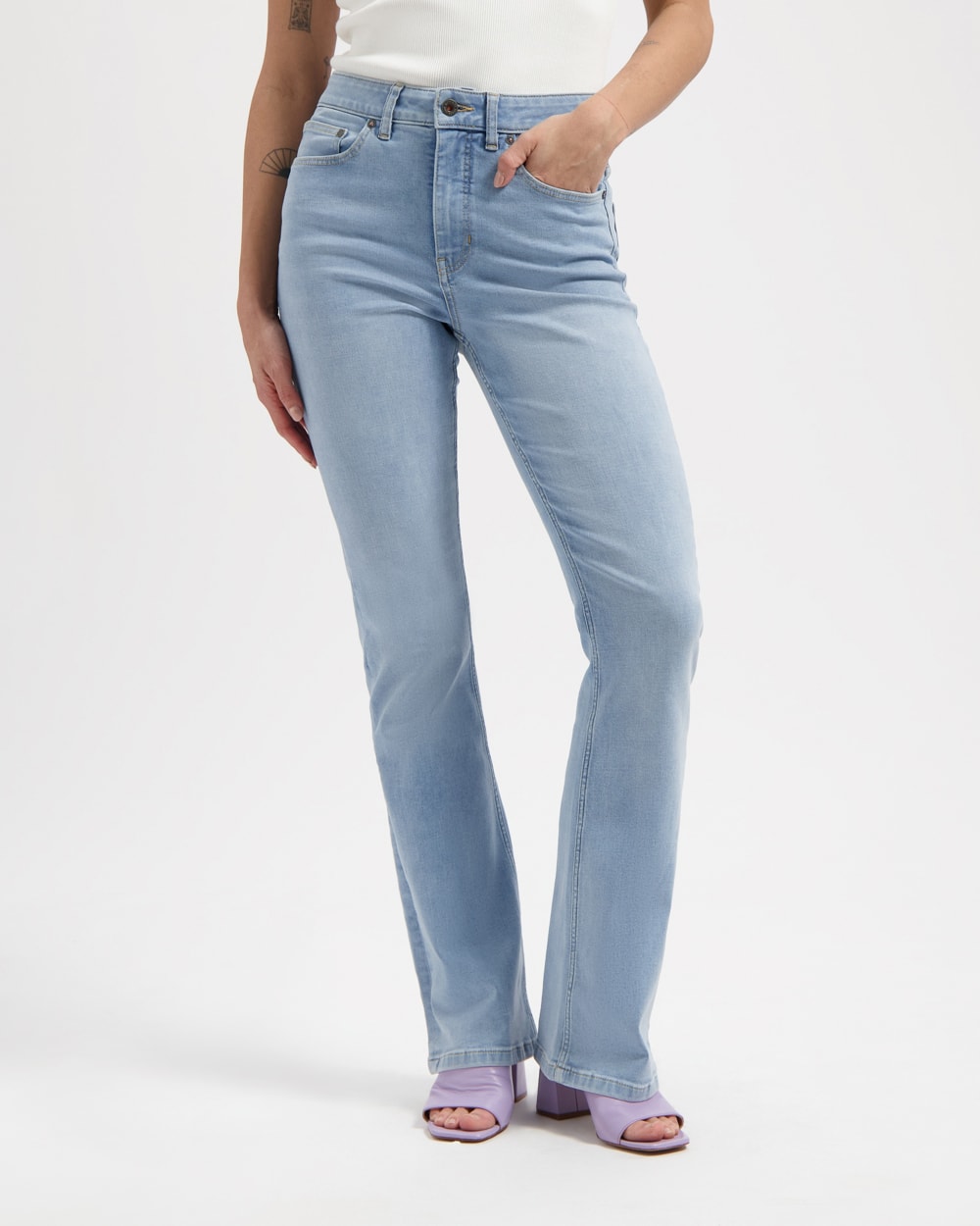 Zoe High Rise Bootcut Sky Blue