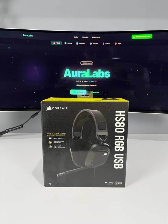 Corsair HS80 RGB USB 7.1 Kablolu Kulak Üstü Oyuncu Kulaklığı