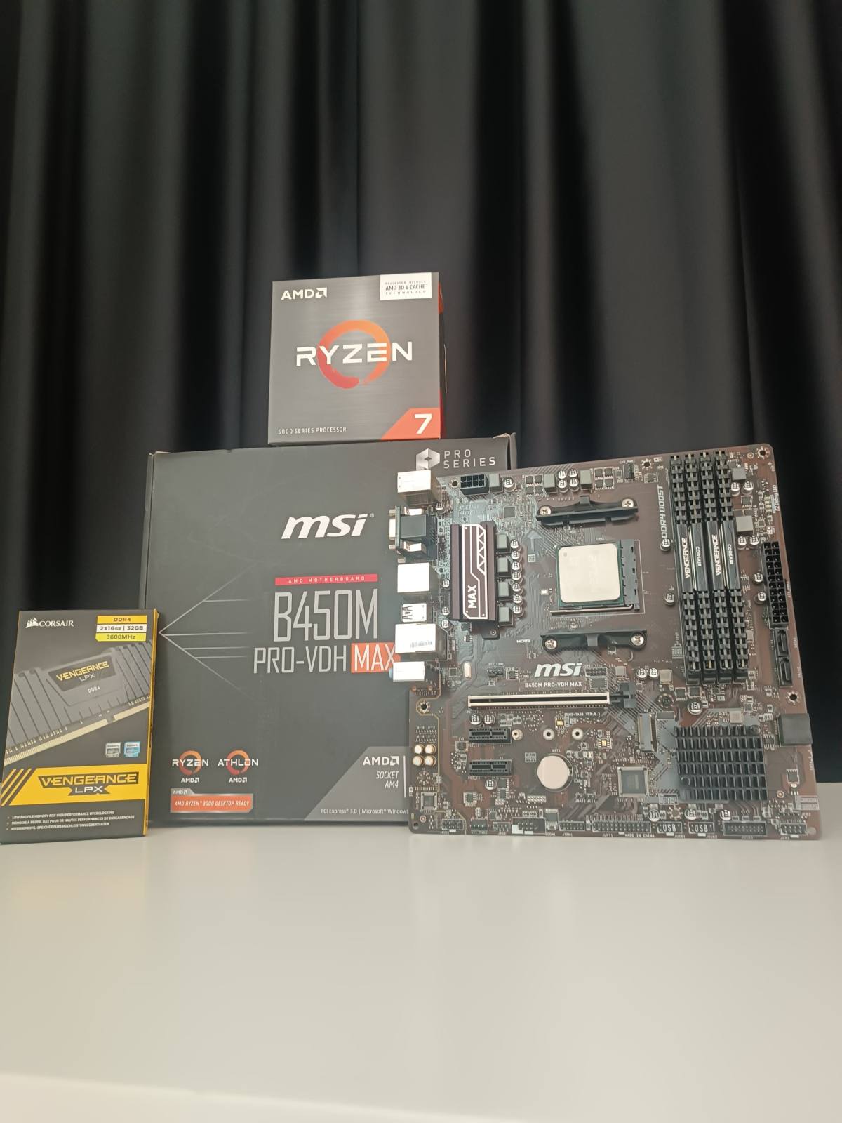 5800x3D / B450-A Pro / 64GB DDR4 Ram HAZIR SET — görsel 1/3