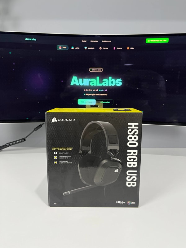 Corsair HS80 RGB USB 7.1 Kablolu Kulak Üstü Oyuncu Kulaklığı