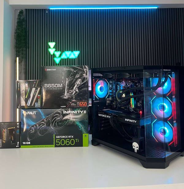 GHOST BUİLD | 7500F / 32GB Ram / 5060 Tİ 16GB Hazır PC