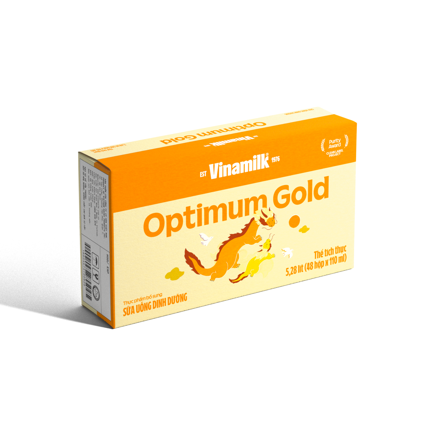 Sữa Pha Sẵn Optimum Gold chính hãng Vinamilk - Thùng 48 hộp 110ml