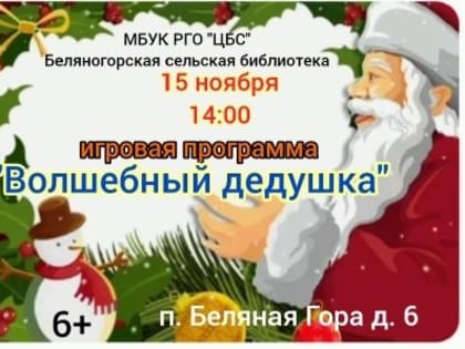 Волшебный дедушка: игровая программа в Беляногорске