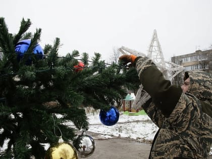 В Воскресенске началась установка новогодних ёлок