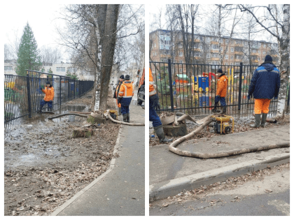 В Ярославле откачали воду из затопленного детского сада