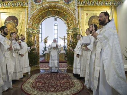 АРХИЕРЕЙСКОЕ БОГОСЛУЖЕНИЕ В РОЖДЕСТВЕНСКИЙ СОЧЕЛЬНИК. УСПЕНСКИЙ КАФЕДРАЛЬНЫЙ СОБОР