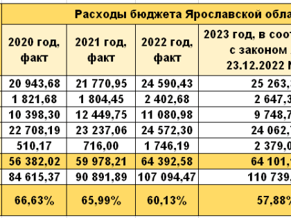 Все ниже и ниже: доля социальных расходов в бюджете Ярославской области сократилась до 58%