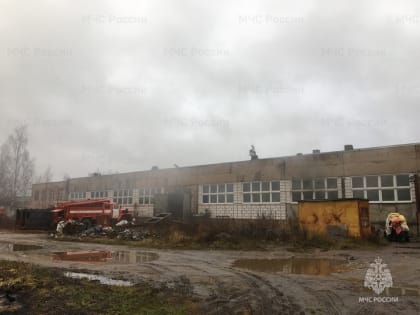 В РЫБИНСКЕ СГОРЕЛ ПРОИЗВОДСТВЕННЫЙ СКЛАД