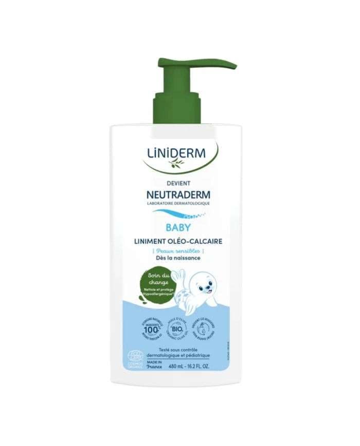 Liniderm Neutraderm Liniment Oleo Calcaire avec Pompe 480 ml Gilbert