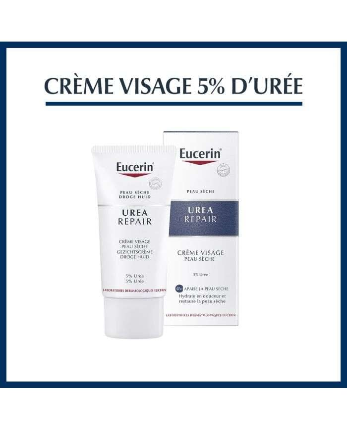 Urea Repair Crème Visage Peau Sèche 5 % D'Uree 50 ml Eucerin