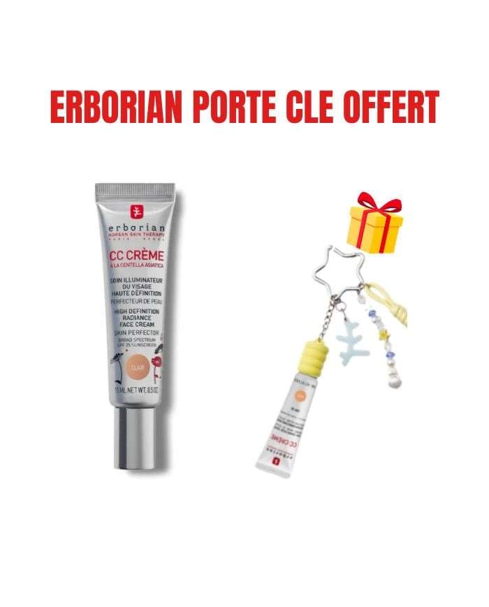 Offre CC Crème à la Centella Clair Soin Illuminateur Visage SPF 25 15 ml + Porte Cle Offert Erborian