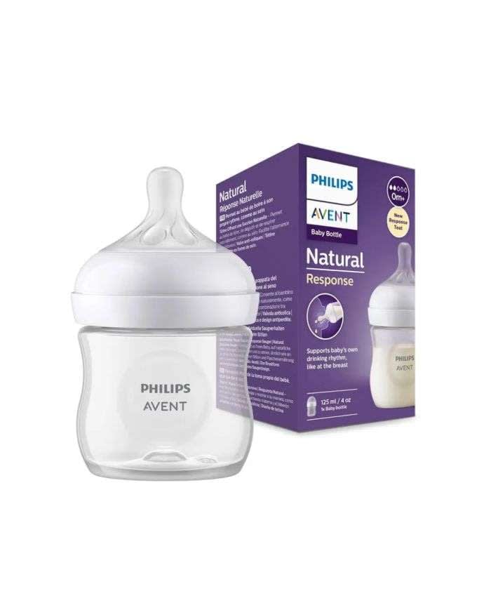 Biberon Natural Response 125 ml 4OZ 0 Mois + Debit 2 Avent