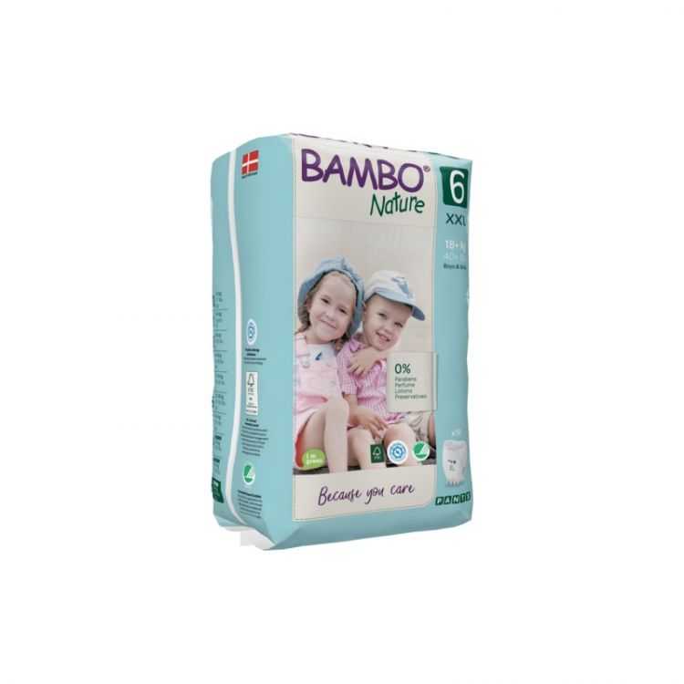 Culotte D'Apprentissage Taille 6 15 KG + Pack de 18 Bambo Nature