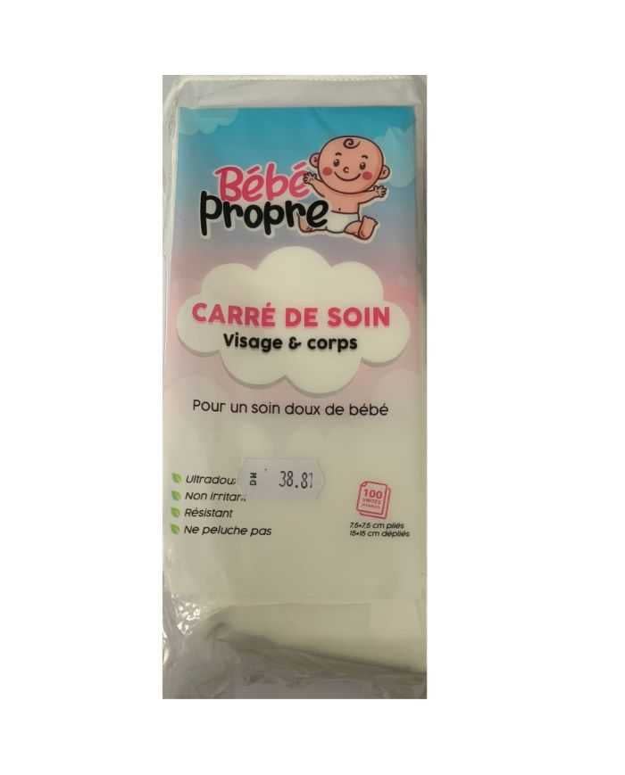 Carre de Soin 100 Unités Bebe Propre