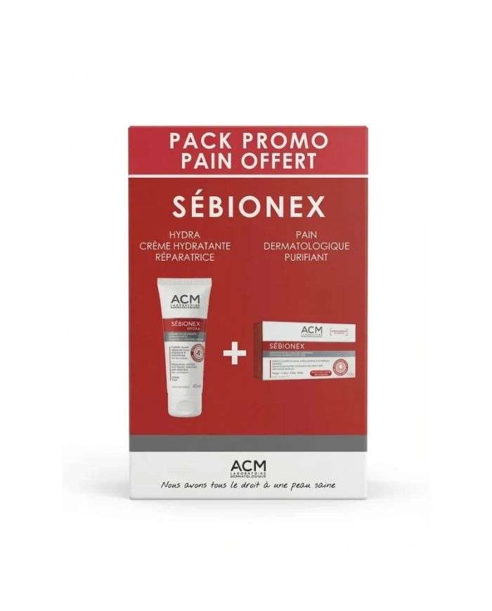 Offre Sebionex Hydra Crème Réparatrice 40 ml + Pain Dermatologique Purifiant Offert Acm