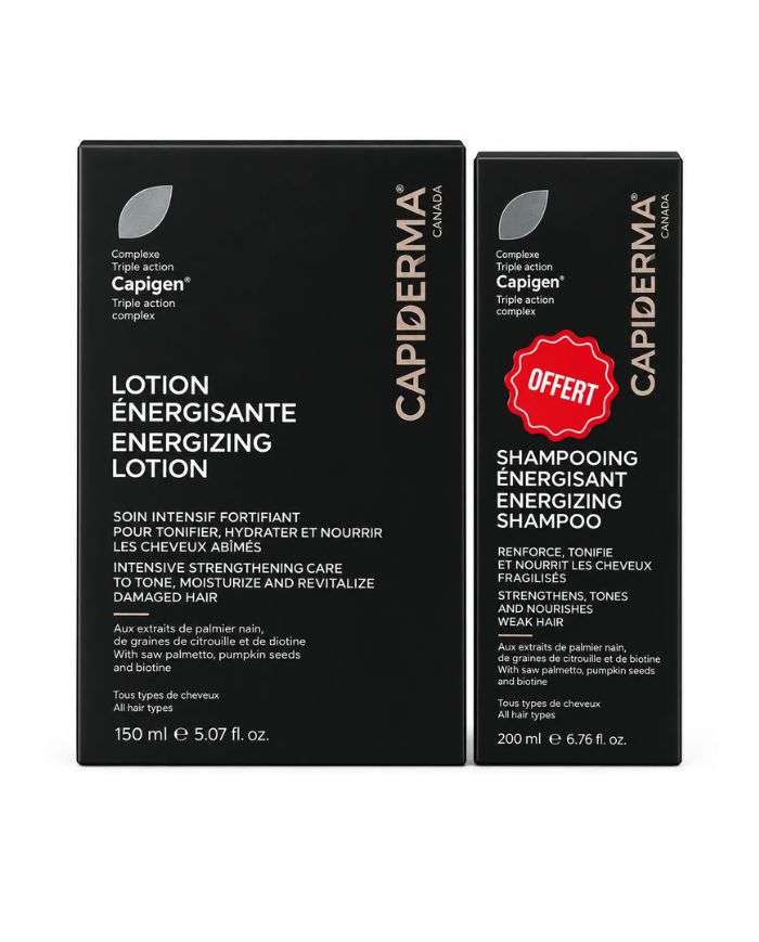 Offre Lotion Energisante 150 ml + Shampooing Énergisant 200 ml Capiderma