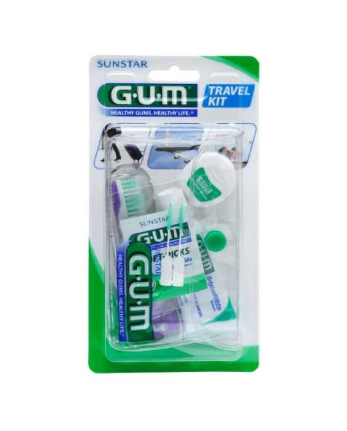 Kit Voyage Brosse à Dents+ Fil Dentaire+dentifrice Ref 156 GUM