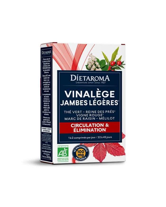 Vinalege Jambes Légères 45 Comprimés Dietaroma