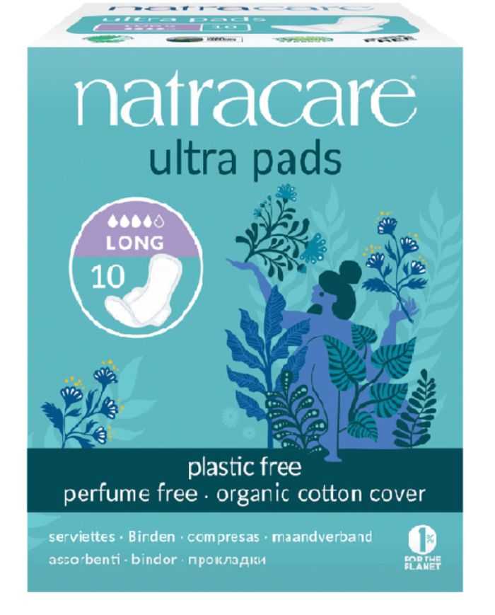 Serviettes Ultra avec Ailettes Long 10 Unités Natracare