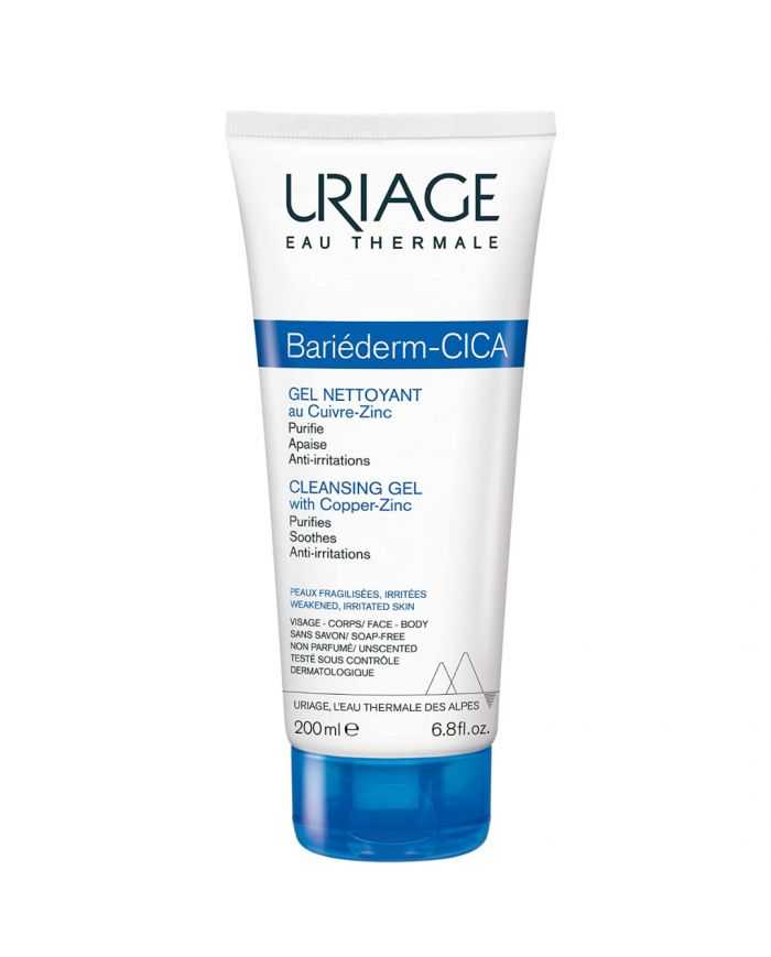 Bariederm Cica Gel Nettoyant au Cu Zn 200 ml Uriage