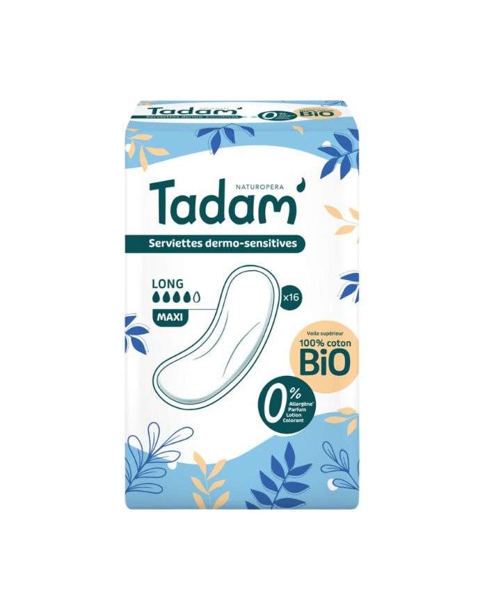 Serviettes Dermo-Sensitives Long Maxi *16 Tadam