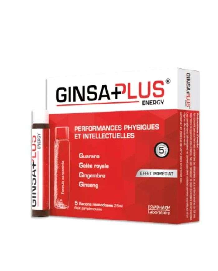 Winner Ginsa Plus Energyshot 5 Flacons Monodoses 25 ml Goût Argumes Winner Natural Sport Nutrition