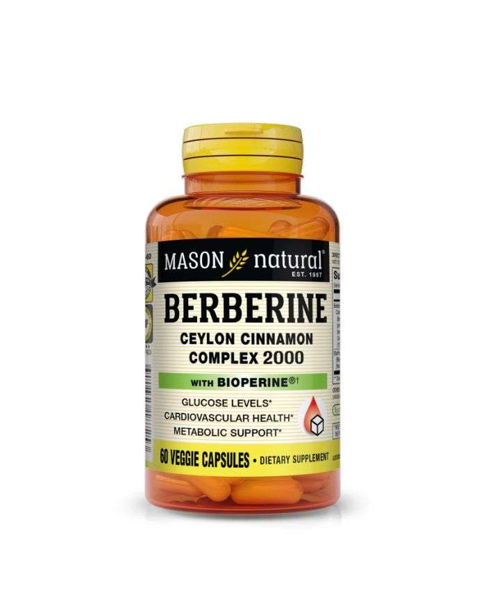 Berberine Ceylon Cinnamon Complex 2000 60 Capsules Vegetales Mason Natural