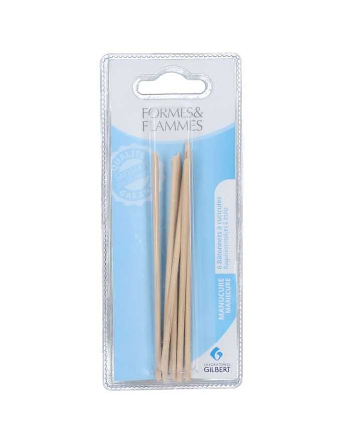 Repousse Peaux Batonnets Manucure Etui de 6 Formes et Flammes