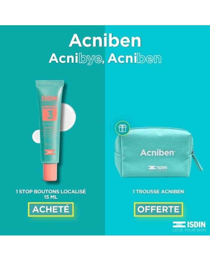 Offre Teen Skin Acniben 3 On the Spot Correcteur Localiser 15 ml + Trousse Acniben Offerte ISDIN