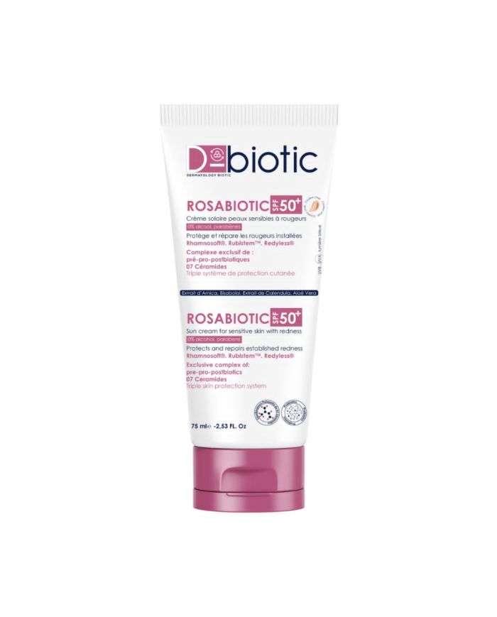 Rosabiotic Crème Solaire Peaux Sensibles à Rougeurs SPF50+ Teinte Clair 75 ml D Biotic