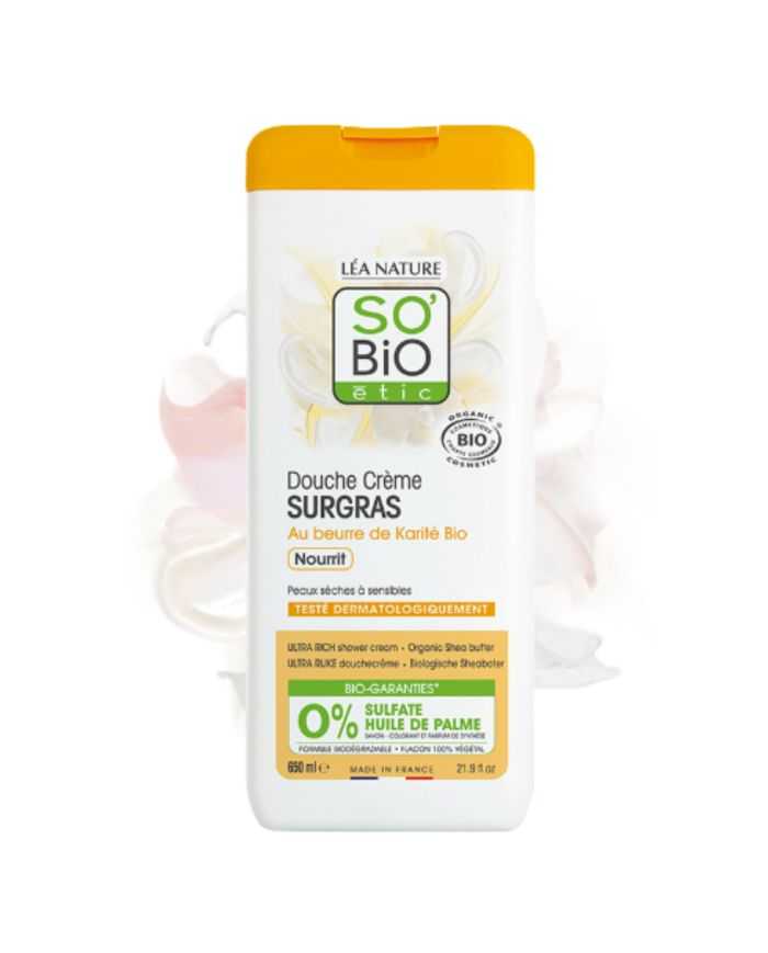 Douche Crème Surgas au Beurre de Karite Bio Nourrit 650 ml So Bio