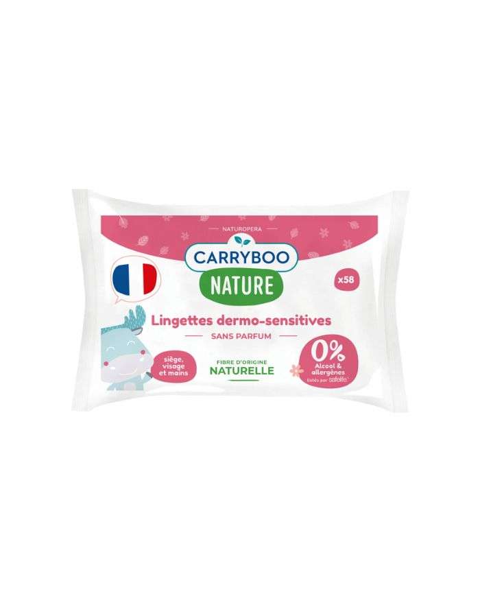 Nature Lingettes Dermo Sensitives 58 Unités Carryboo