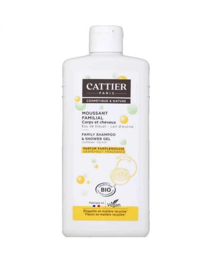 Moussant Familial Corps et Cheveux Bio Parfum Pamplemousse 500 ml Cattier