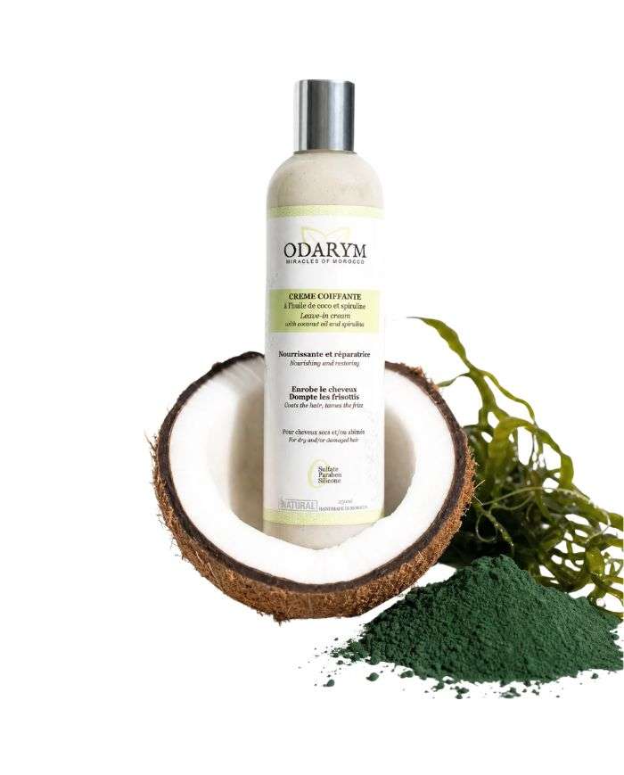 Crème Coiffante à L'Huile de Coco et Spiruline 250 ml Odarym