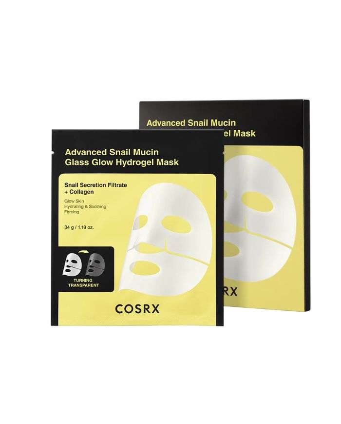 Advanced Snail Mucin Glass Glow Hydrogel Mask Pack de 3 COSRX