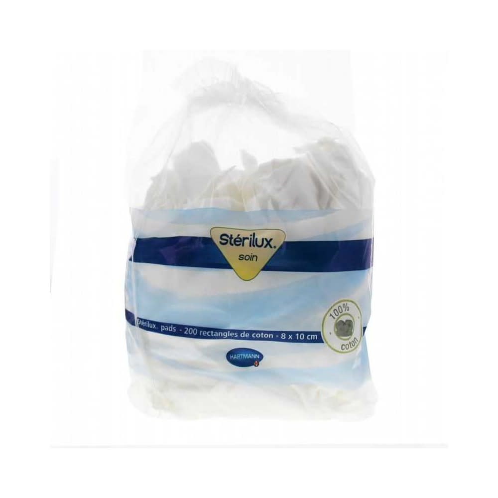 Pads - Sachet de 200 Rectangles Coton 8X10 Cm Sterilux