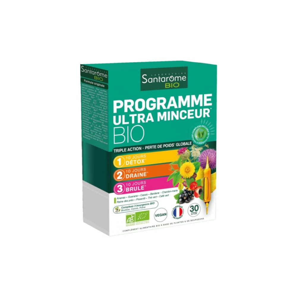 Programme Ultra Minceur 30 Ampoules de 10 ml Santarome Bio