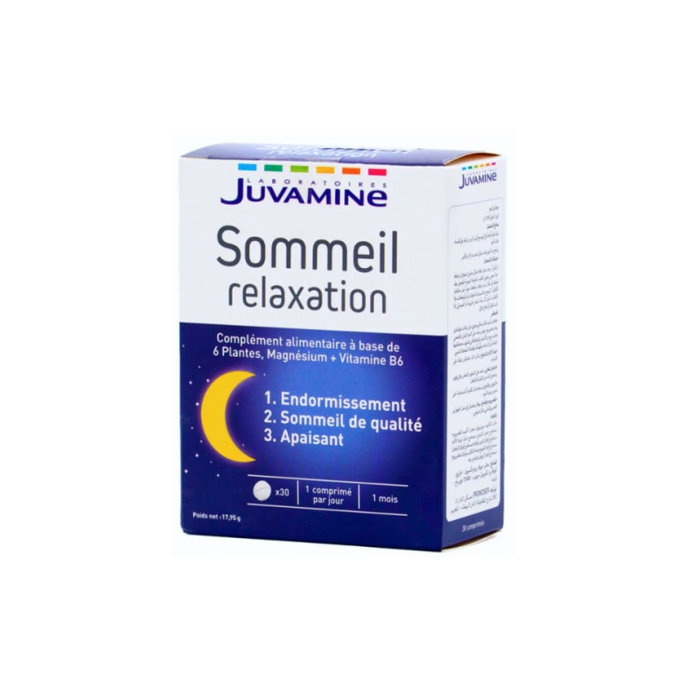 Sommeil Relaxation Vitamine B 6 Plus Magnesium 30 Comprimés Juvamine