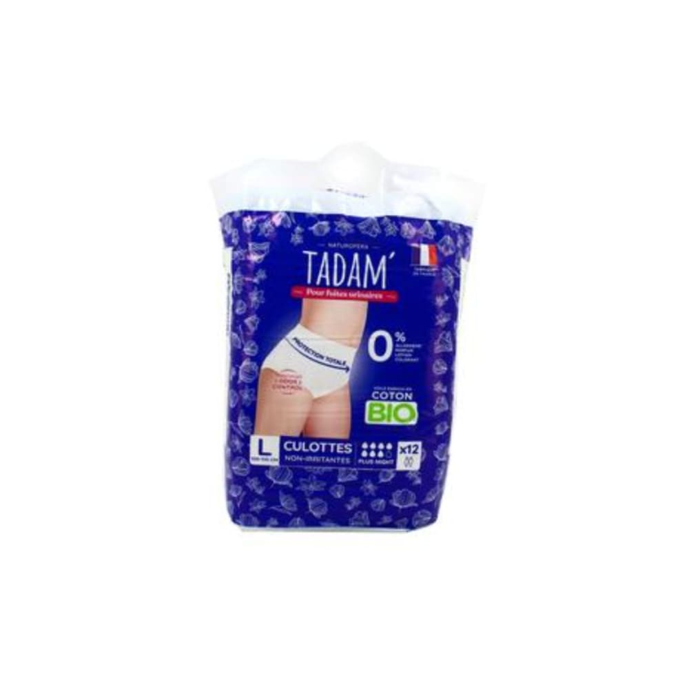 Culottes Fuites Urinaires Coton Bio Plus Night X 12 Tadam