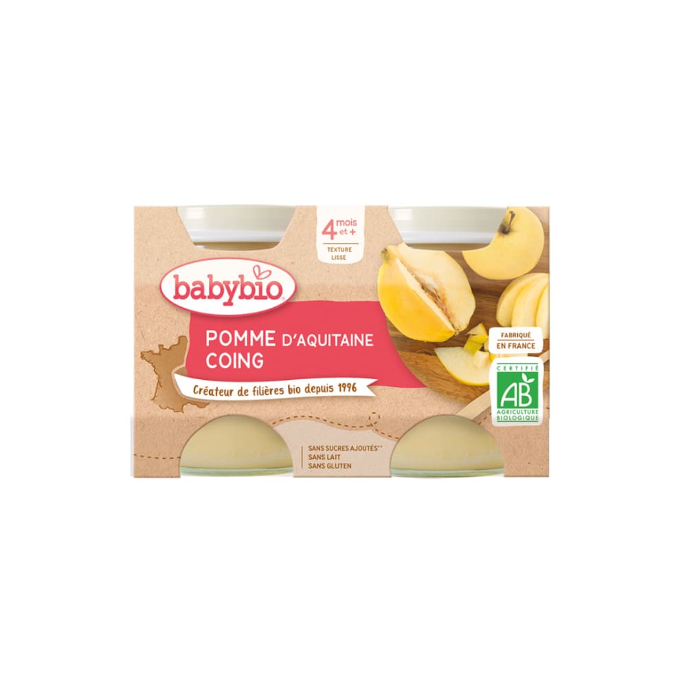 Pomme de Nouvelle Aquitaine Coing de Provence 2X130 g Babybio