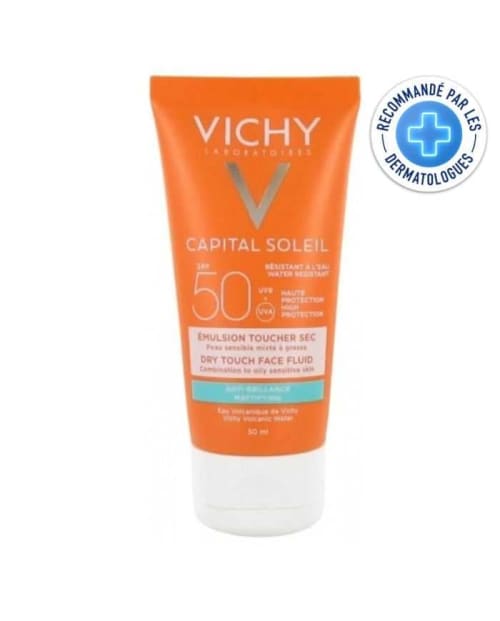 Capital Soleil Emulsion Protectrice Anti Brillance Peau Mixte à Grasse SPF 50+ 50 ml Vichy
